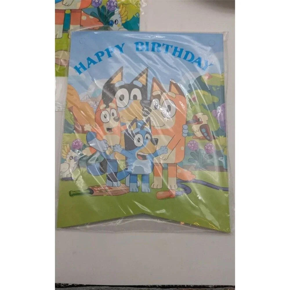 Bluey Birthday Supplies & Decoration Pack. Plates, Cups Banners Party For 10 New